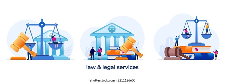 law firm and legal services concept, lawyer consultant, adviser, consultation, notary, flat illustration vector