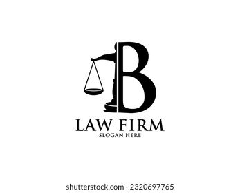 Law Firm with Letter B Logo, Lawyer logo with creative law element