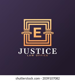 Law Firm Letter E Logo Design Template Element