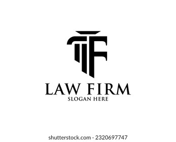 Law Firm with Letter F Logo, Lawyer logo with creative law element