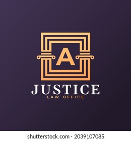 Law Firm Letter A Logo Design Template Element