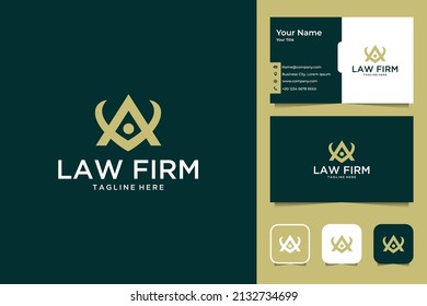 Law Firm With Letter A Logo Design And Business Card