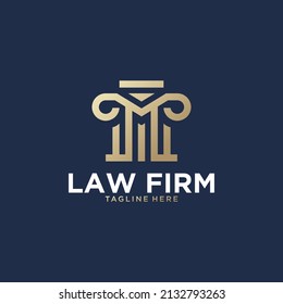 law firm with letter M modern logo design inspiration