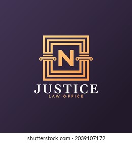 Law Firm Letter N Logo Design Template Element