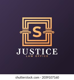 Law Firm Letter S Logo Design Template Element