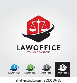 Law firm line trend logo icon vector design. 