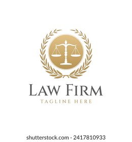 Law firm logo, Attorney at law logo, Lawyer service logo design template