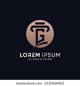 Law firm logo design for business icon with letter g and circle concept