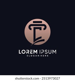 Law firm logo design for business icon with letter c and circle concept