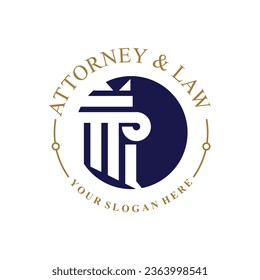 Law firm logo design element vector with creative concept