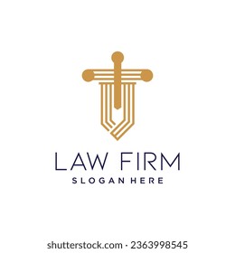 Law firm logo design element vector with creative concept