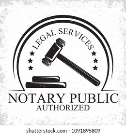 Law firm logo design, emblem of lawyer agency or notary, vintage court logo or typography emblem, Vector