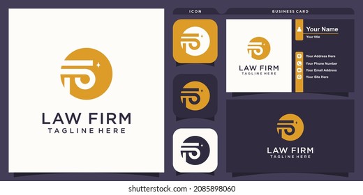 Law firm logo design for justice, law, lawyer Premium Vector