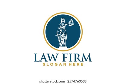 Law Firm Logo Design with Lady Justice Symbol. Ideal for law firms or legal agencies, conveying professionalism and authority