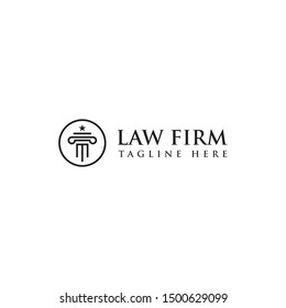 law firm logo design, lawyer logo, justice logo, attorney and law logo, line art style