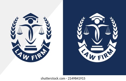 Law firm logo design, Lawyer logo vector template 