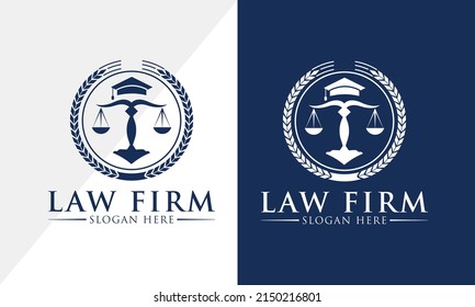 Law firm logo design, Lawyer logo vector template 