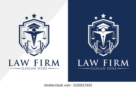 Law firm logo design, Lawyer logo vector template 