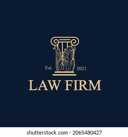law firm logo design with leaf combination