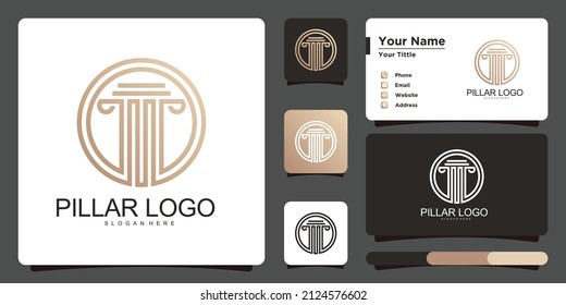 Law Firm Logo Design Template And Bussines Card. Premium Vector
