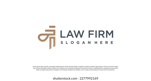 Law firm logo design template with simple and unique