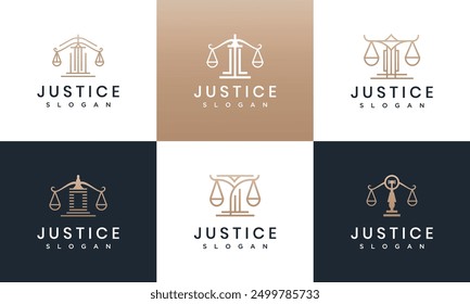 Law firm logo design template set. Justice symbol logo vector illustration,Symbol concept for law firm logo design.	