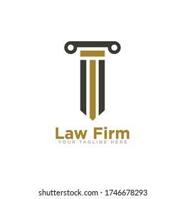 Ilustración de vectores de diseño de logotipo de firma de leyes