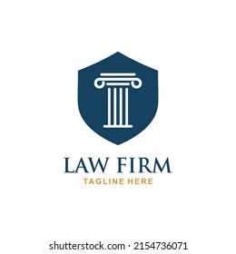 Law firm logo design vector. Pillar logo