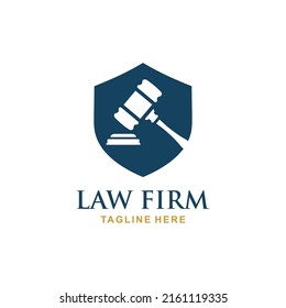 Law firm logo design vector. Gavel logo