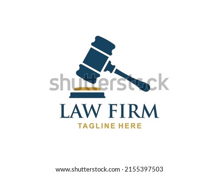 Law firm logo design vector. Gavel logo