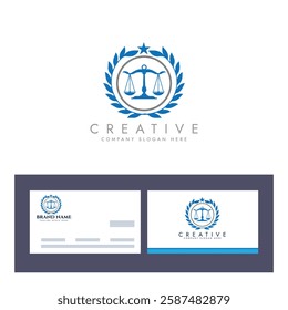 Law firm logo design,Revolution justice logo concept, Lawyer logo vector template with business card