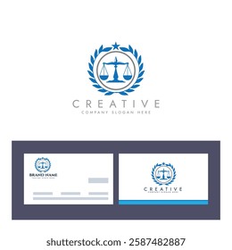 Law firm logo design,Revolution justice logo concept, Lawyer logo vector template with business card