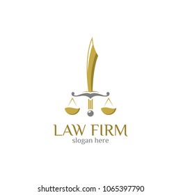 Law firm logo icon design template. Lawyer office vector illustration