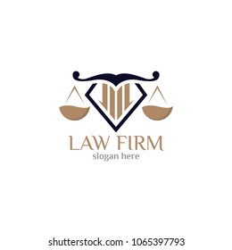 Law firm logo icon design template. Lawyer office vector illustration