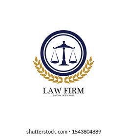Law Firm logo and icon design template-vector