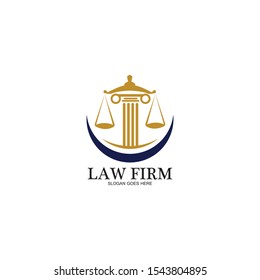 Law Firm logo and icon design template-vector