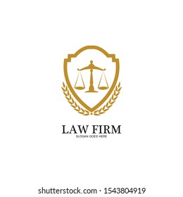 Law Firm logo and icon design template-vector