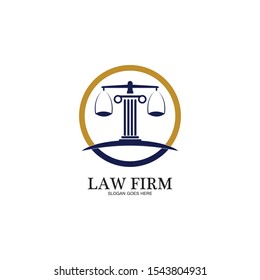 Law Firm Logo And Icon Design Template-vector