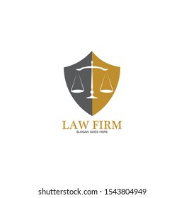 Law Firm logo and icon design template-vector