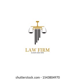 Law Firm logo and icon design template-vector