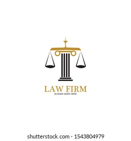 Law Firm logo and icon design template-vector
