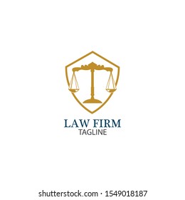 Law Firm logo and icon design template-vector