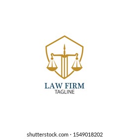 Law Firm logo and icon design template-vector