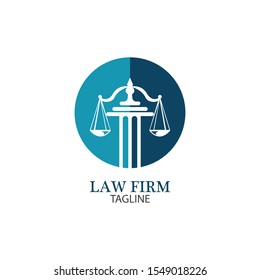 Law Firm logo and icon design template-vector