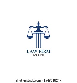 Law Firm logo and icon design template-vector