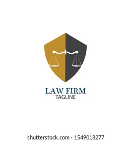 Law Firm logo and icon design template-vector