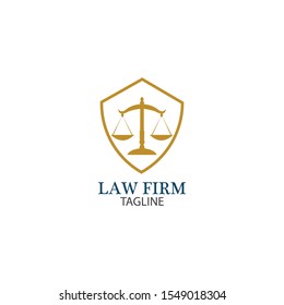 Law Firm logo and icon design template-vector