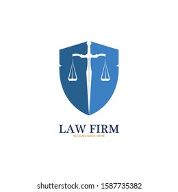 Law Firm logo and icon design template-vector