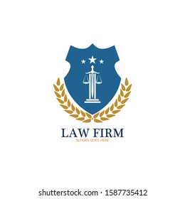 Law Firm logo and icon design template-vector