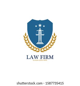 Law Firm logo and icon design template-vector